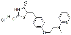 5-[[4-[2-[methyl(pyridin-2-yl)amino]ethoxy]phenyl]methyl]-1,3-thiazolidine-2,4-dione,hydrochloride